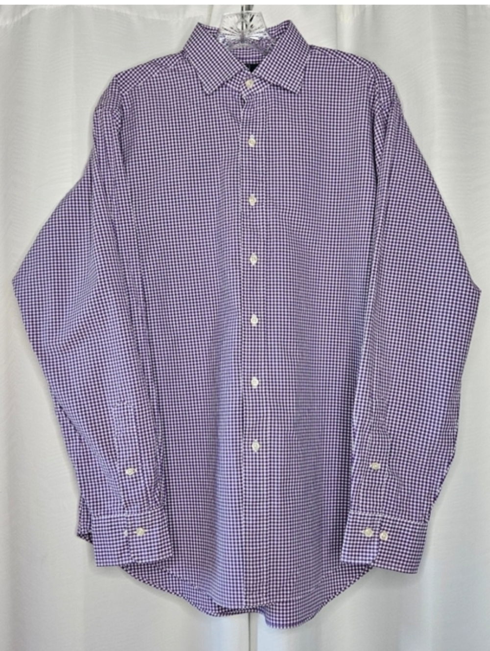 Polo Ralph Lauren Regent Classic Fit purple gingham button up long sleeve shirt